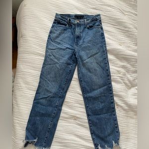J Brand Amelia Straight Leg Jean Size 27 Distressed Hem
